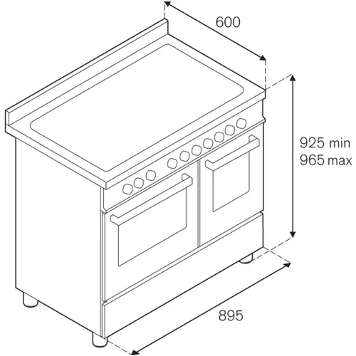 PRO95I2EXT BERTAZZONI Fornuis 90 cm