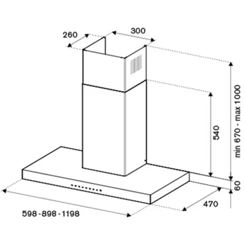 KT90P1ANET BERTAZZONI Wandschouw afzuigkap
