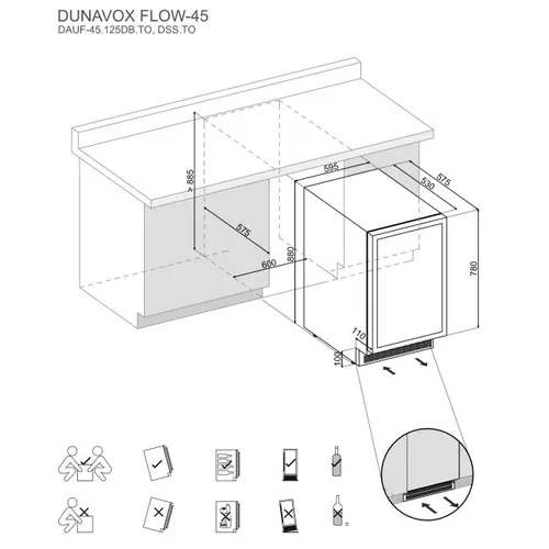 DAUF45125DSSTO DUNAVOX Wijnkoelkast