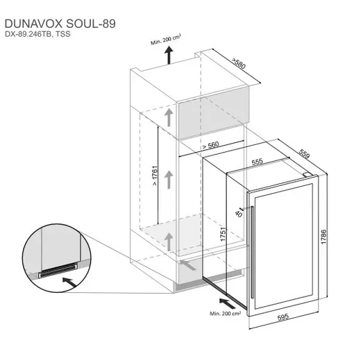 DX89246TB DUNAVOX Wijnkoelkast