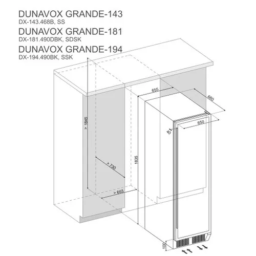 DX181490SDSK DUNAVOX Wijnkoelkast