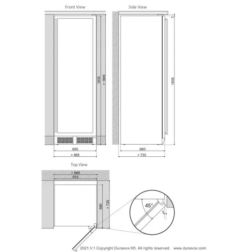 DX143468SS DUNAVOX Wijnkoelkast