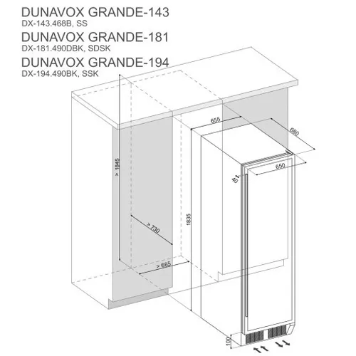 DX194490SSK DUNAVOX Wijnkoelkast