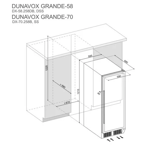 DX58258DB DUNAVOX Wijnkoelkast