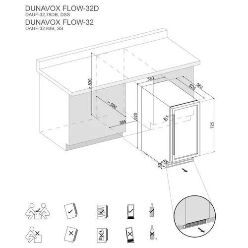 DAUF3283B DUNAVOX Wijnkoelkast