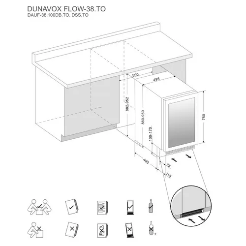 DAUF38100DBTO DUNAVOX Wijnkoelkast