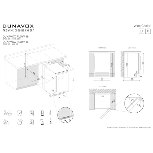 DAUF39121DSS DUNAVOX Wijnkoelkast