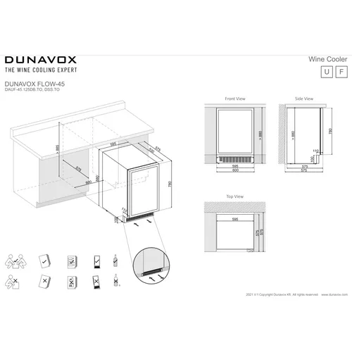 DAUF45125DBTO DUNAVOX Wijnkoelkast