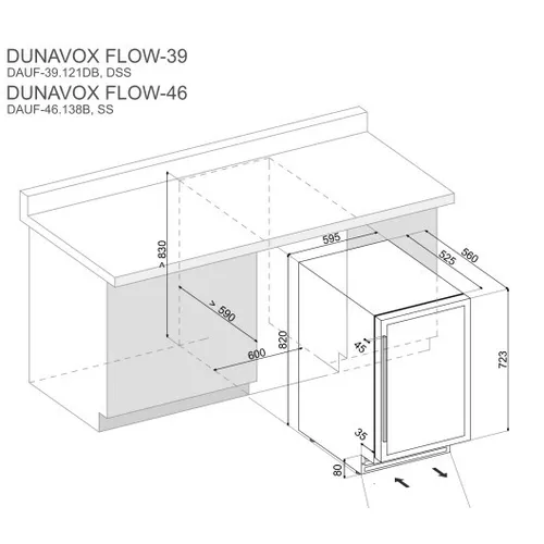 DAUF46138SS DUNAVOX Wijnkoelkast