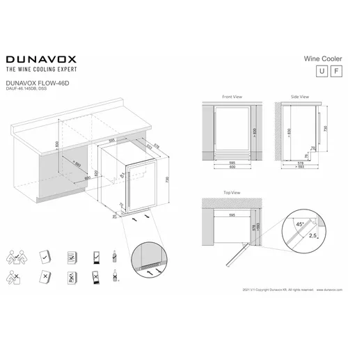 DAUF46145DSS DUNAVOX Wijnkoelkast