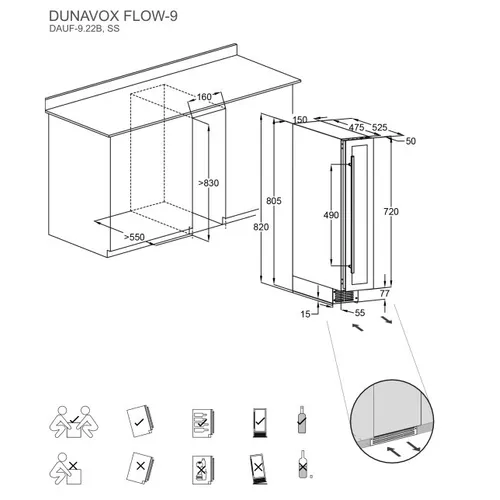 DAUF922B DUNAVOX Wijnkoelkast