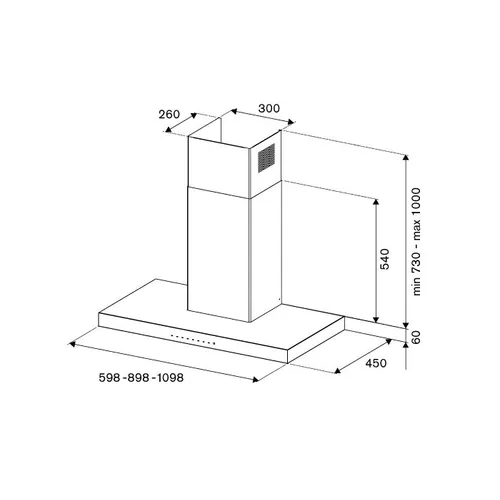 KT60P1XV BERTAZZONI Wandschouw afzuigkap