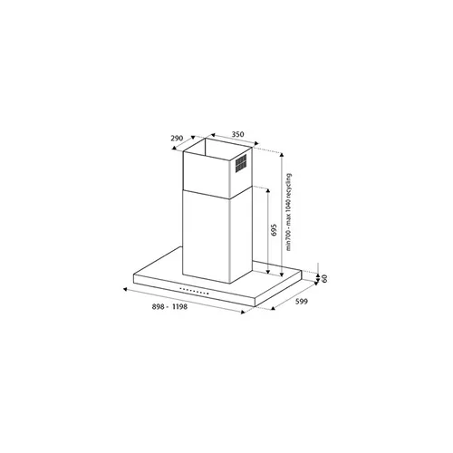 KTI90P1AXT BERTAZZONI Eiland afzuigkap