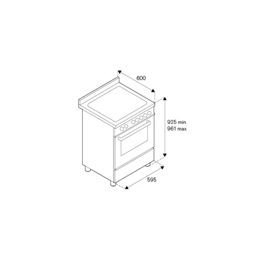 MAS64L1EXT BERTAZZONI Fornuis 60 cm