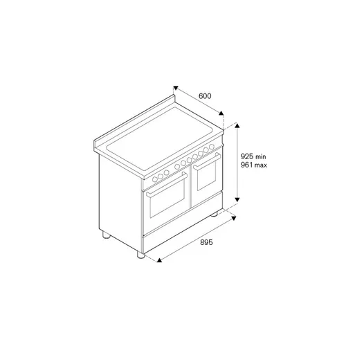 HER96L2ENET BERTAZZONI Fornuis 90 cm