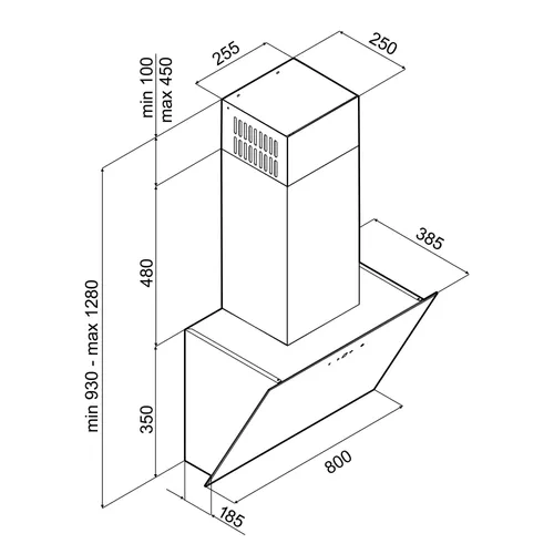 AKD8005ZWA INVENTUM Wandschouw afzuigkap