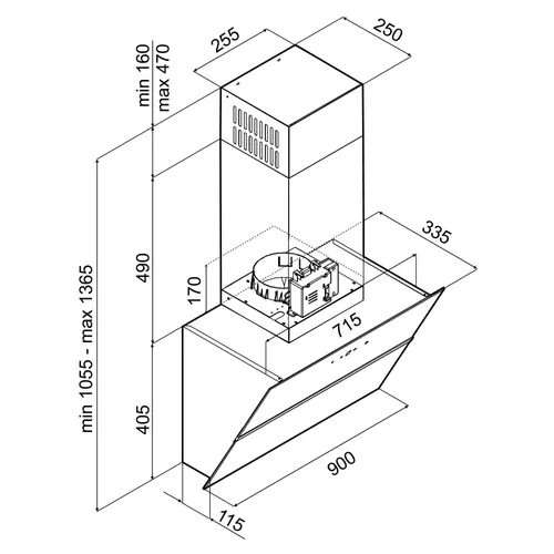 AKD9015GTZ INVENTUM Wandschouw afzuigkap