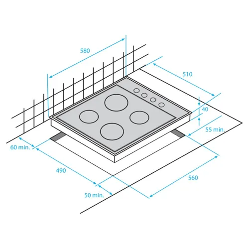 HIGE64100X BEKO Keramische kookplaat