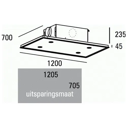 PA07127PRZ ABK INNOVENT Plafond afzuigkap
