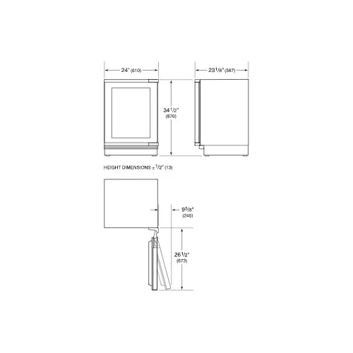 ICBDEU2450BGR SUBZERO Onderbouw koelkast