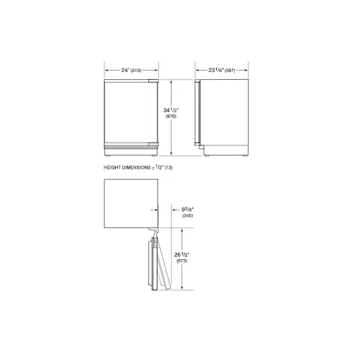 ICBDEU2450RL SUBZERO Onderbouw koelkast