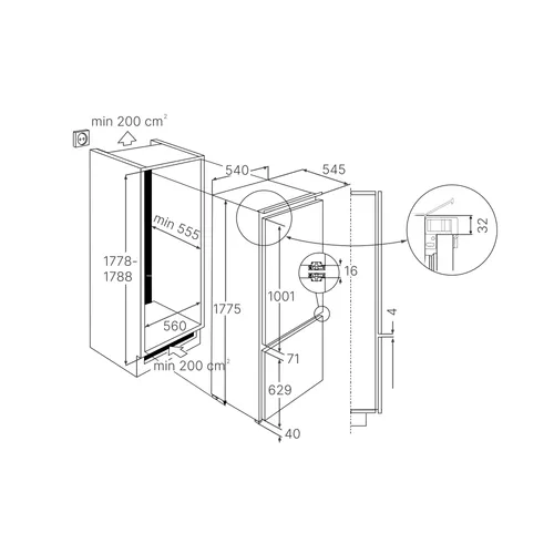 FKGF88600I KUPPERSBUSCH Inbouw koelkast vanaf 178 cm