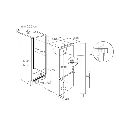 FKG85400I KUPPERSBUSCH Inbouw koelkast vanaf 178 cm