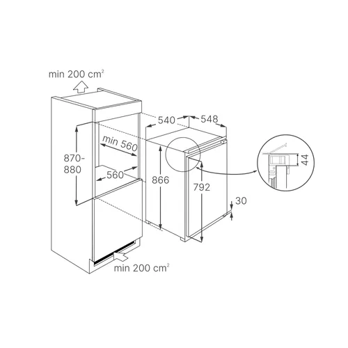 FK25450I KUPPERSBUSCH Inbouw koelkast t/m 88 cm