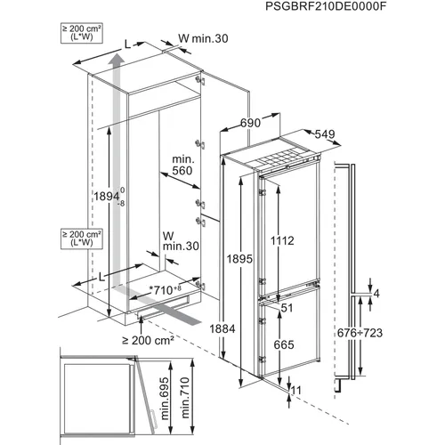NSC7P751DS AEG Inbouw koelkast vanaf 178 cm