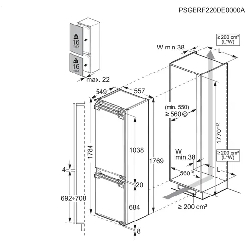 NSC5S181EF AEG Inbouw koelkast vanaf 178 cm