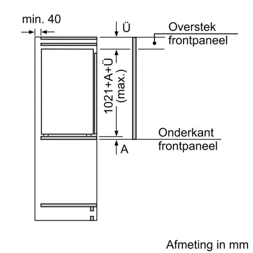 KI31R2FE0 SIEMENS Inbouw koelkast rond 102 cm