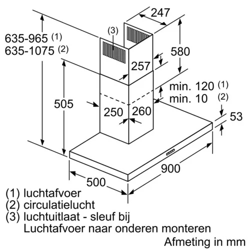 LC96BBC60 SIEMENS Wandschouw afzuigkap