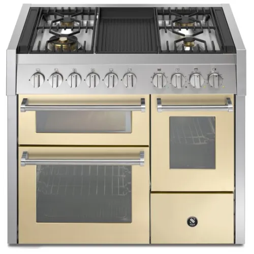 GQ10SFF4BCR STEEL Fornuis 100 cm