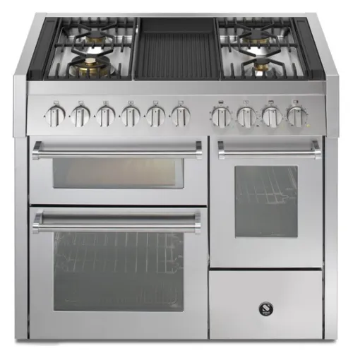 GQ10SFF4BSS STEEL Fornuis 100 cm