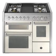 GQ10SFF4TNA STEEL Fornuis 100 cm