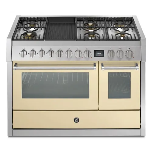 GQ12SF6BCR STEEL Fornuis 120 cm