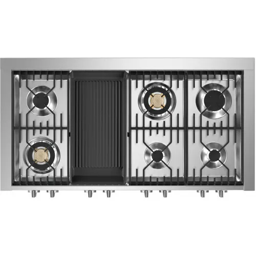 GQ12SF6BCR STEEL Fornuis 120 cm