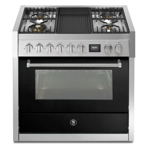 GQ9S4BBA STEEL Fornuis 90 cm