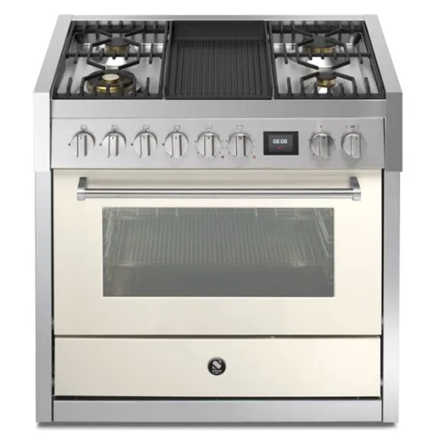 GQ9S4BNA STEEL Fornuis 90 cm
