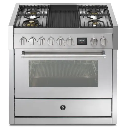 GQ9S4BSS STEEL Fornuis 90 cm