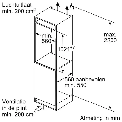KI1312FE0 NEFF Inbouw koelkast rond 102 cm