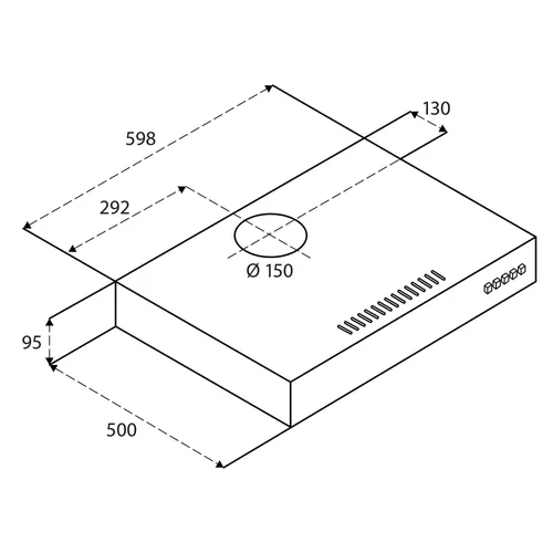 AKO6015RVS INVENTUM Onderbouw afzuigkap