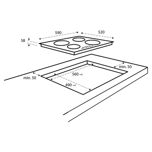 IKI6028 INVENTUM Inductie kookplaat