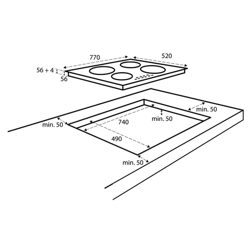 IKI7735MAT INVENTUM Inductie kookplaat