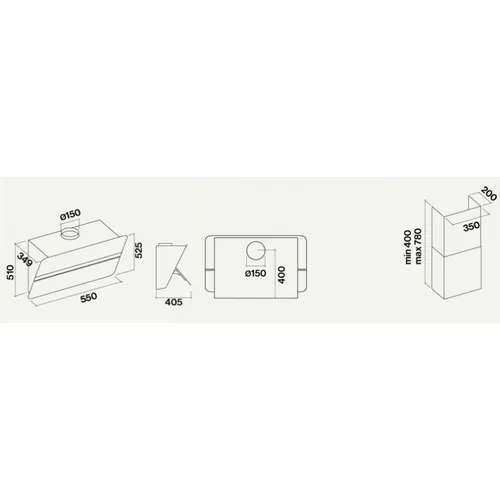 FLIPP55BL FALMEC Wandschouw afzuigkap