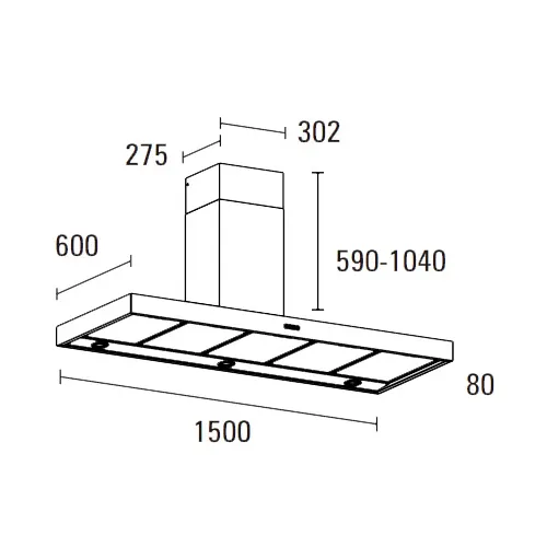 PSH1506WS PROSOLO Wandschouw afzuigkap