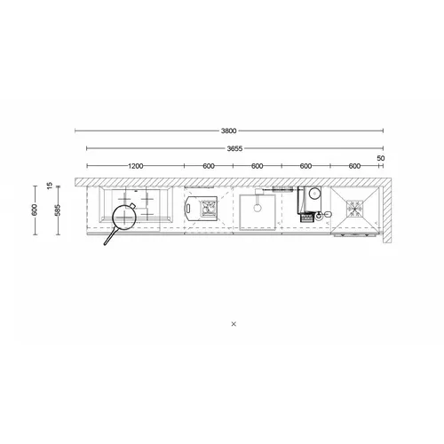 BA411663 BELLING Wandschouw afzuigkap