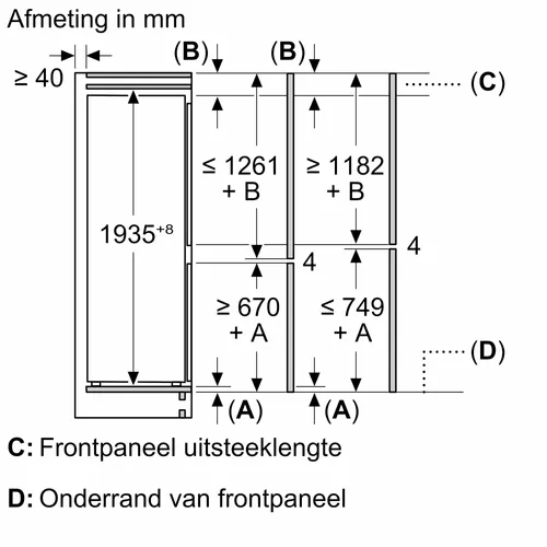 NSC9V181CS AEG Inbouw koelkast vanaf 178 cm