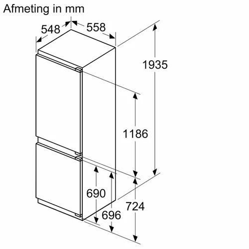 NSF5O121ES AEG Inbouw koelkast rond 122 cm