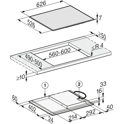 PKS27122 PELGRIM Inbouw koelkast rond 122 cm